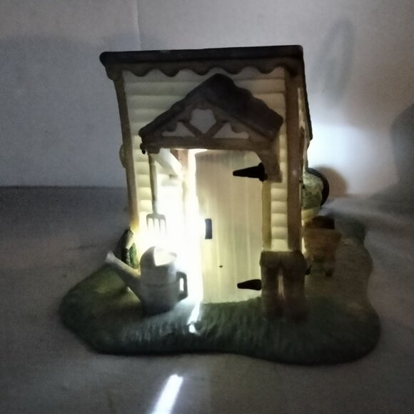 Partylite Garden Shed Tealight Candle Holder Luminary Figurine - Picture 2 of 14